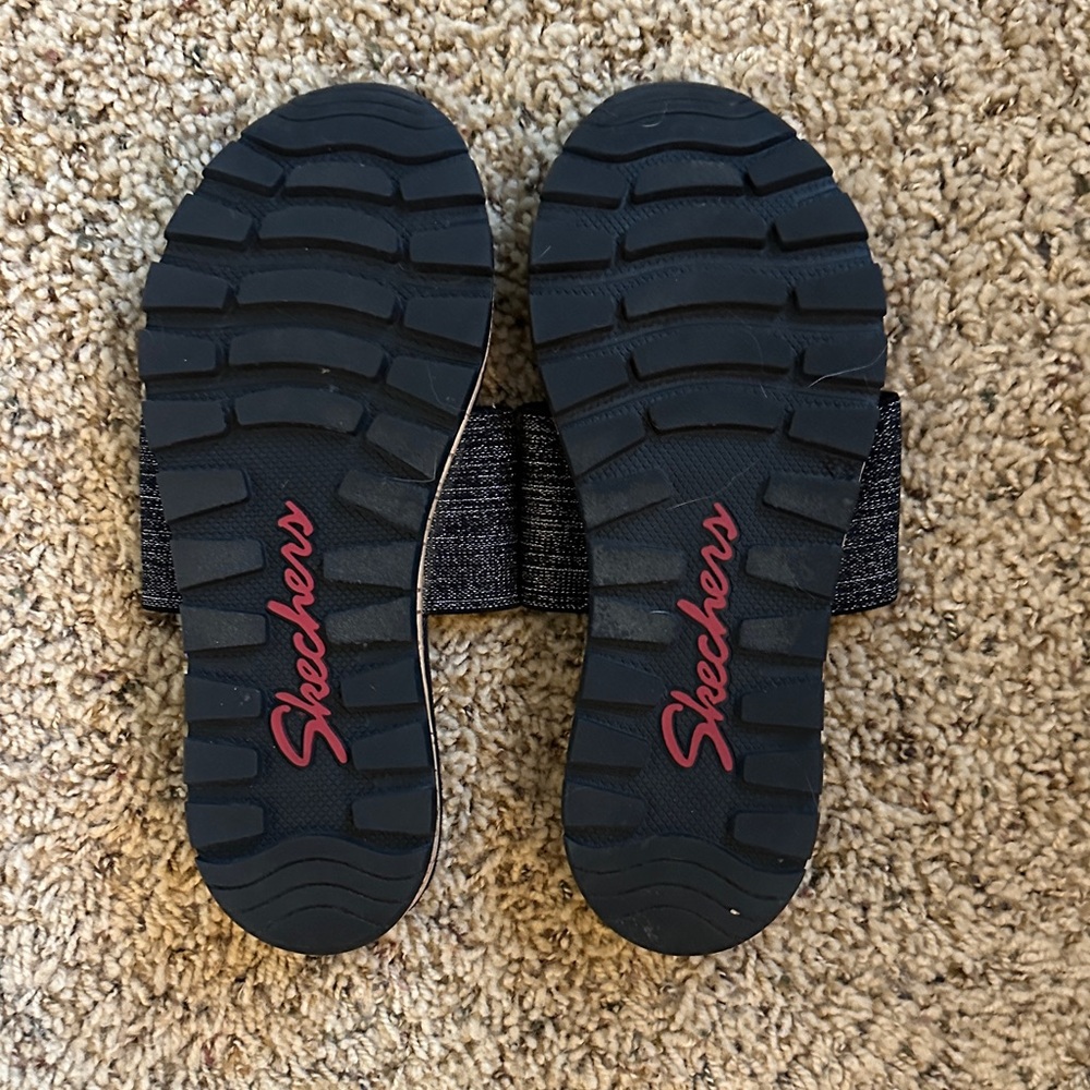Skechers Women's Black Slide Sandals - Picture 4 of 6